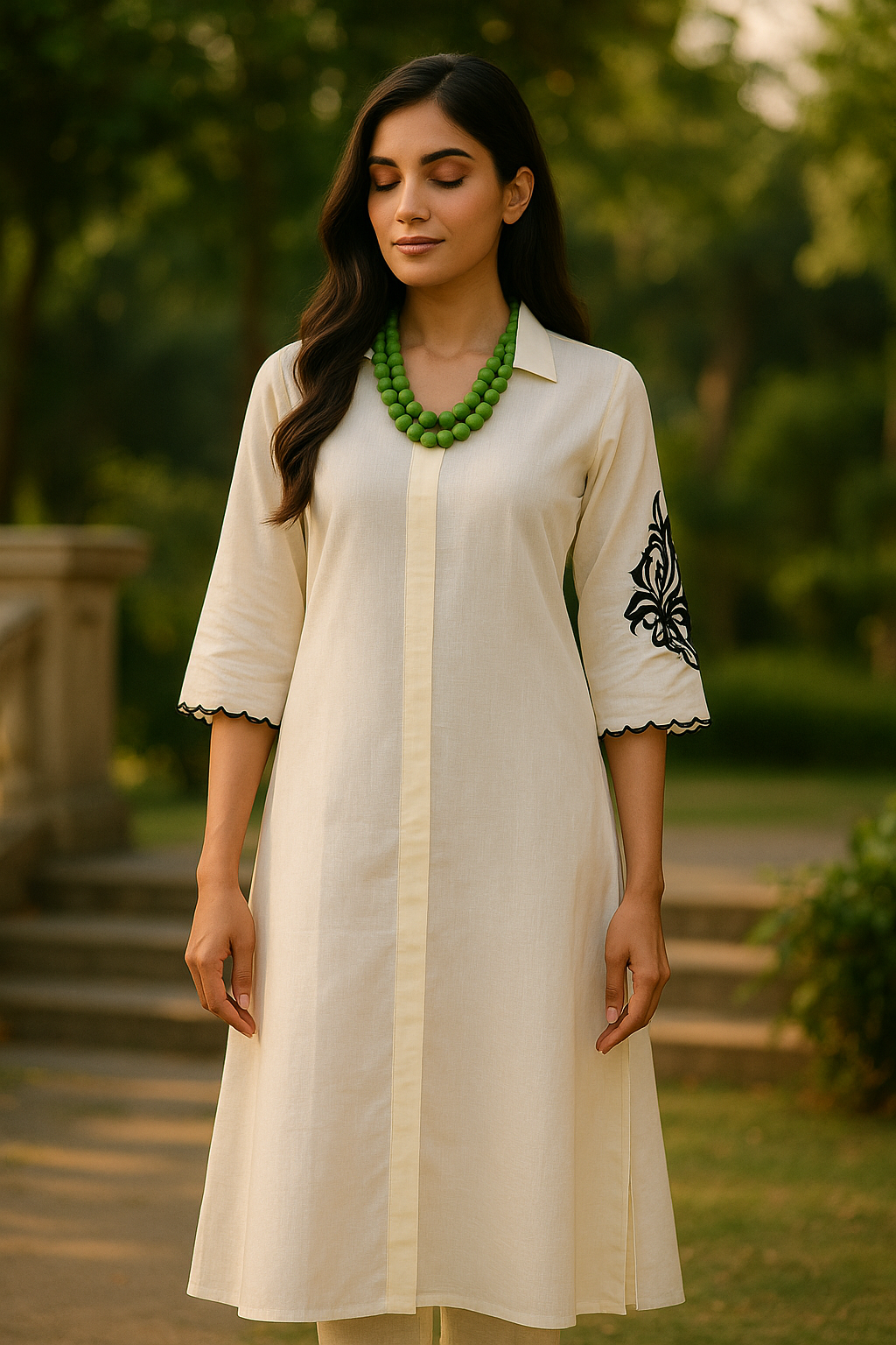 White Cutwork Midi Dress