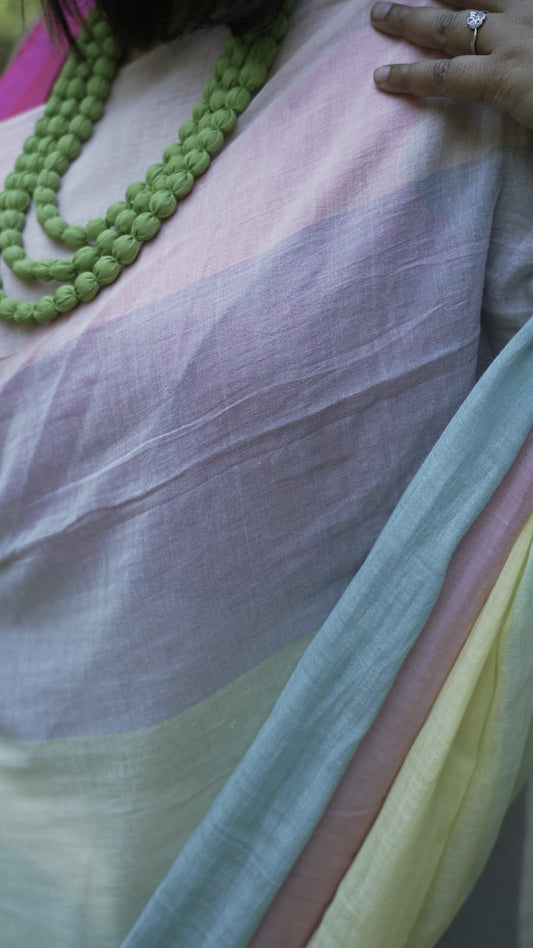 Mul Cotton Multi Color Saree