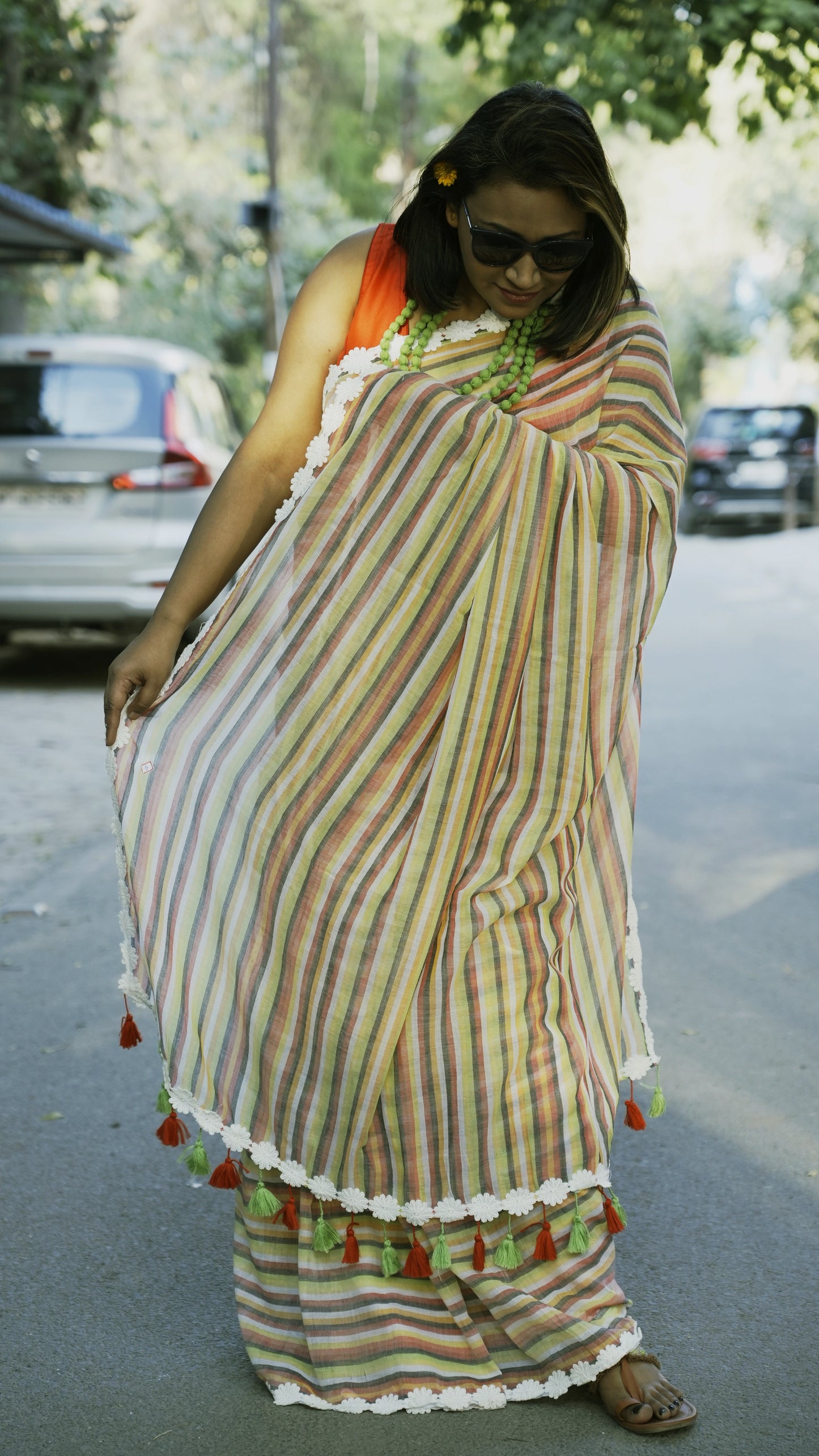 Mul Cotton Multicolor Stripes Saree