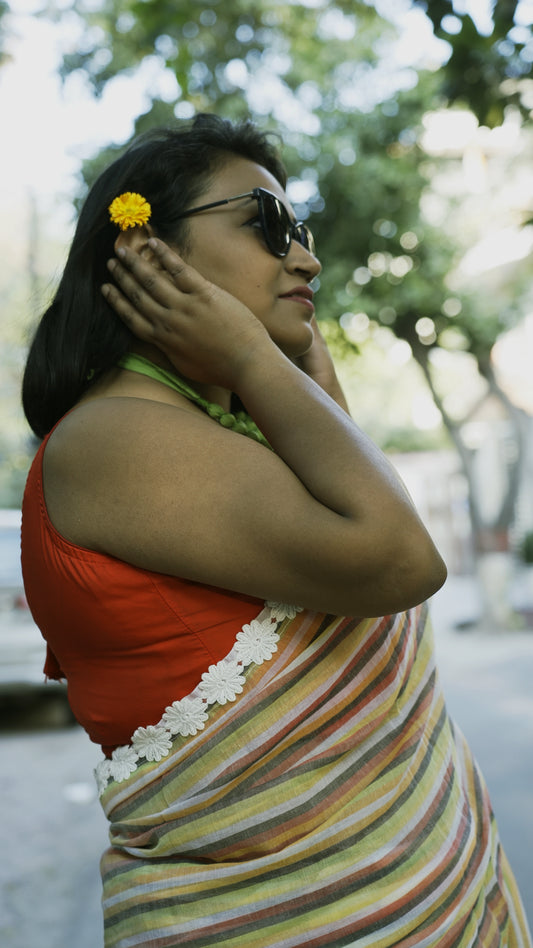 Mul Cotton Multicolor Stripes Saree