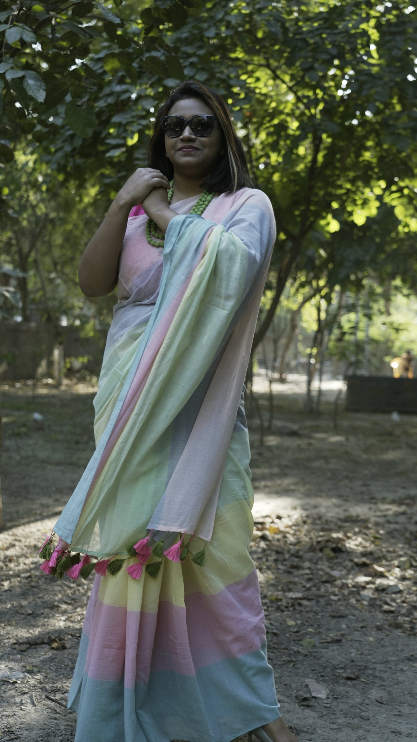 Mul Cotton Multi Color Saree