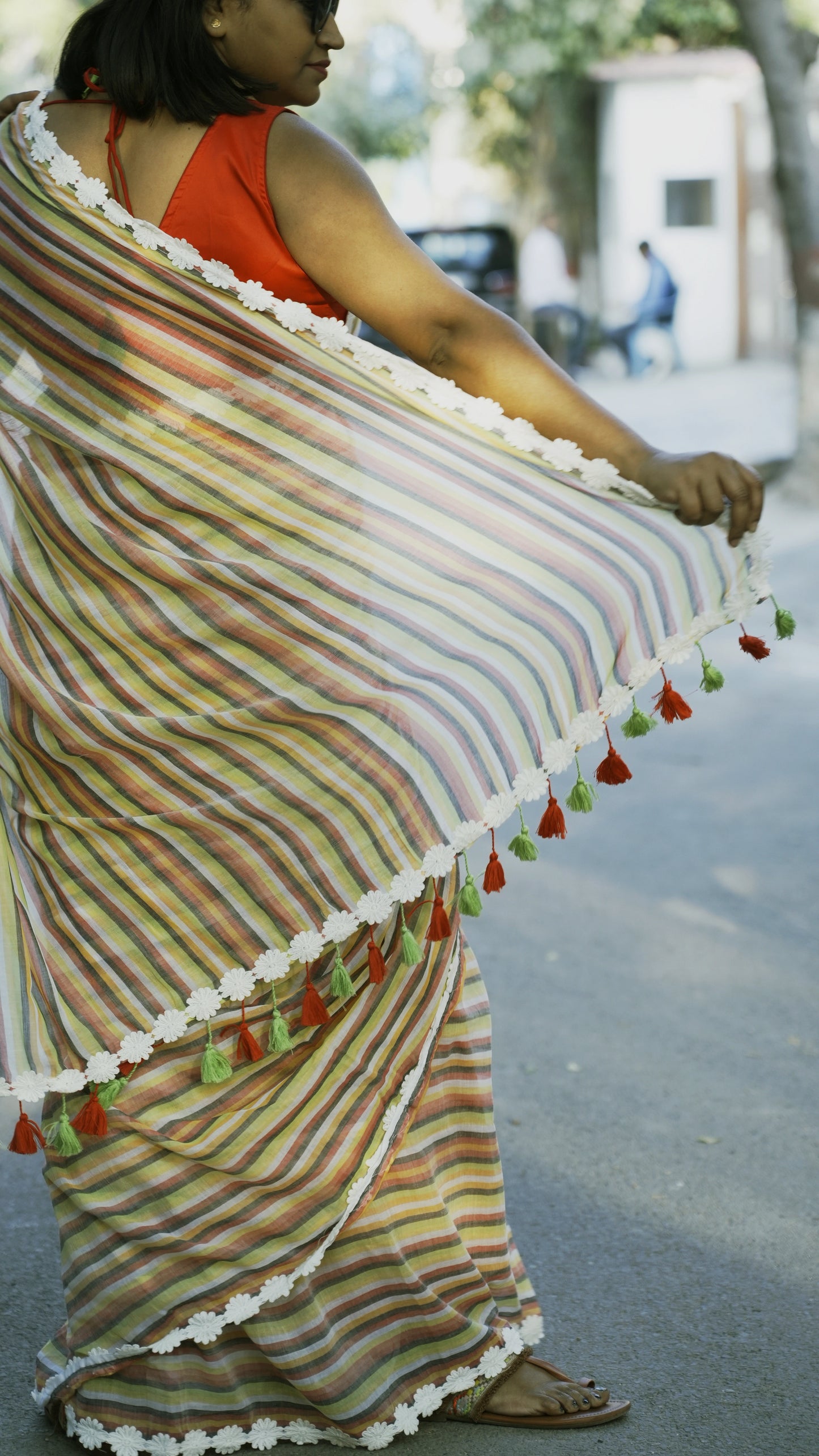 Mul Cotton Multicolor Stripes Saree