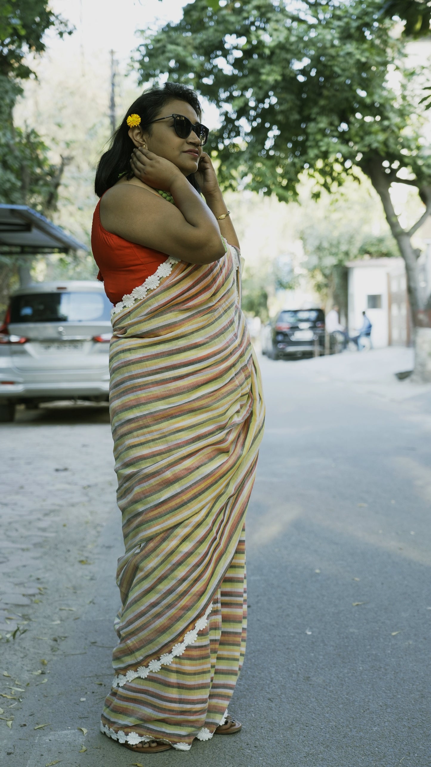 Mul Cotton Multicolor Stripes Saree