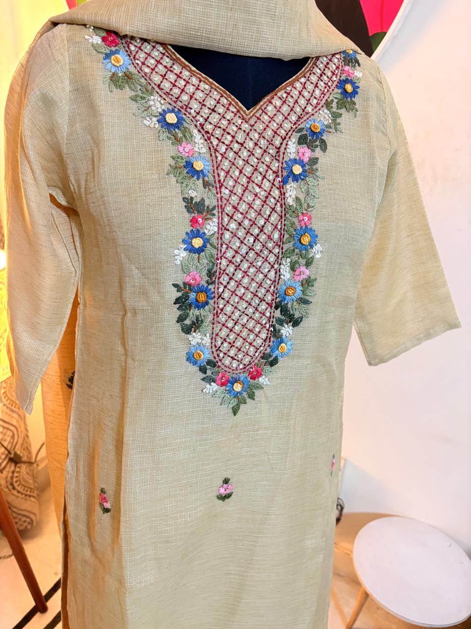 Kota Embroidary Three Piece Suit Set